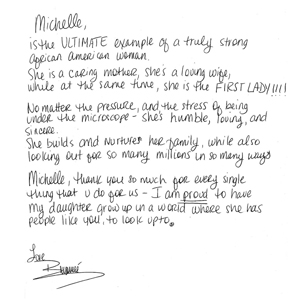 Carta da Beyoncé para Michelle Obama PORTAL FAMA