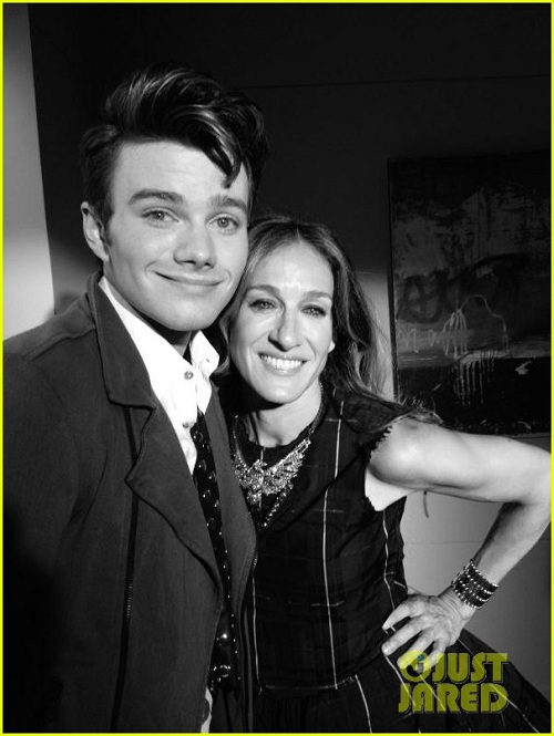Sarah Jessica Parker com Chris Colfer de Glee