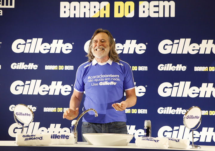 HIHIHI da Boa Ação: Gillette faz a barba de Zé de Abreu em prol do Instituto Ayrton Senna
