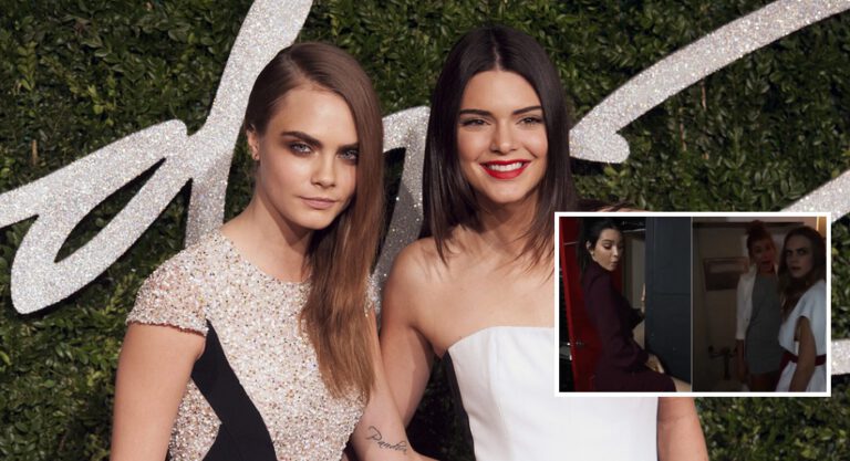 Cara Delevingne se “estabaca” no chão ao levar susto de Kendall Jenner